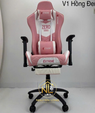 Ghế Công Thái Học V1 Hồng có gác chân