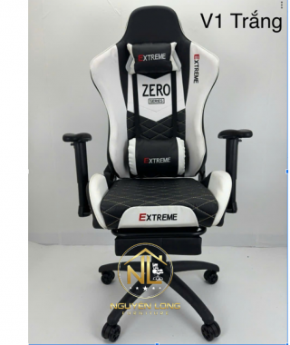 Ghế Công Thái Học V1 Trắng có gác chân