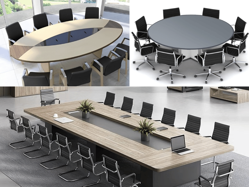 Nên chọn bàn họp hình tròn, chữ nhật hay oval cho doanh nghiệp?