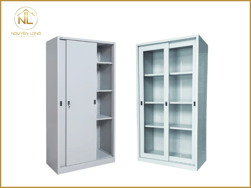 Tủ hồ sơ sắt 2 cánh lùa